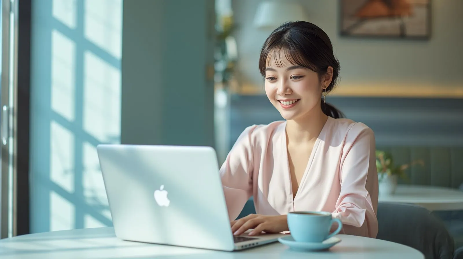 パソコンに向かう女性